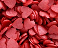 Picture of RED SUGAR HEARTS EDIBLE SPRINKLES X 50G